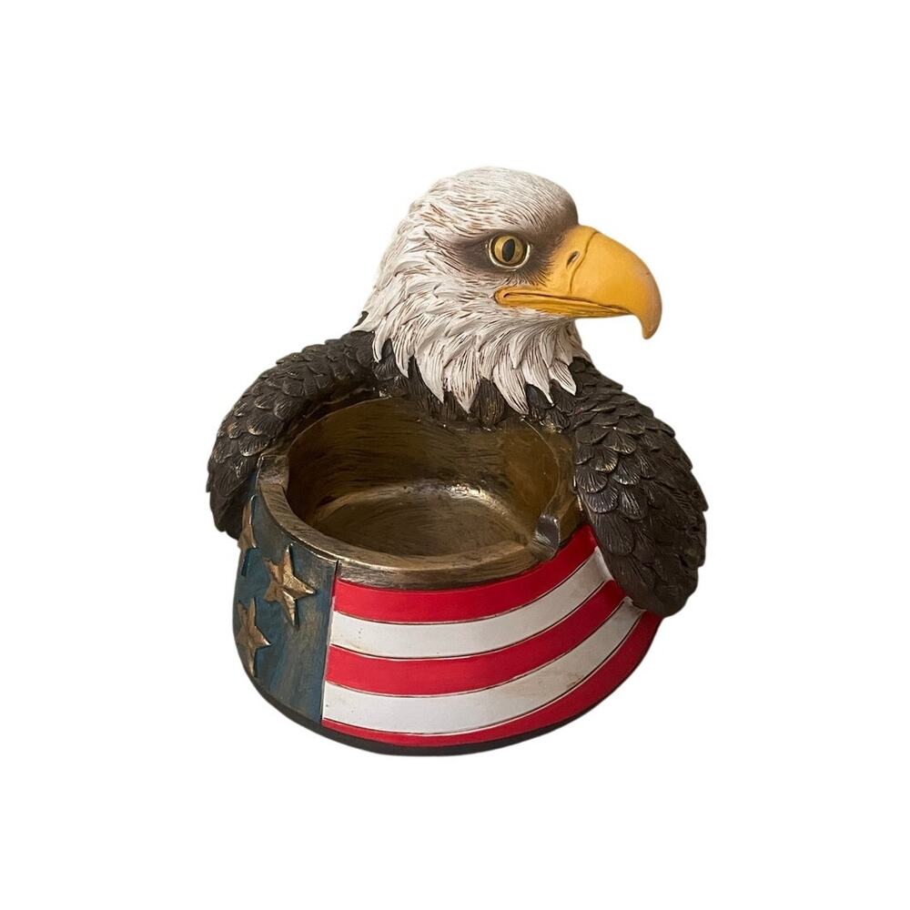 New Patriotic Bald Eagle Blue Red Ashtray